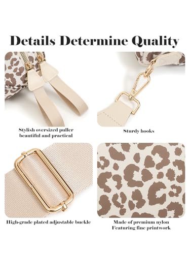 Pure Colour Crossbody Bag Bum Bag for Women,Spacious Purse Fanny Packs Belt Bag,Oversized Bum Bag (Beige Leopard Bum Bag) - color: Beige Leopard Bum Bag