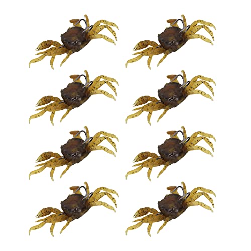 Crab Lures, Soft Bait with Hooks, Artificial Crab Bait 8Pcs 5.1in 1.2oz for Freshwater Saltwater Lake River Ocean Fishing Enthusiasts
