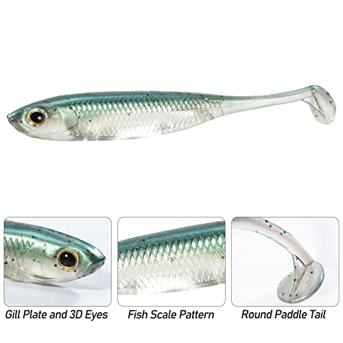 Dr.Fish Paddle Tail Swimbaits, Soft Fishing Lures for Bass Fishing 2.75-4.75 Inches, Freshwater & Saltwater Soft Plastic Baits Swim Shad Bait Minnow Lures Drop Shot - color: Pink, size: 2.7"-6 Pack
