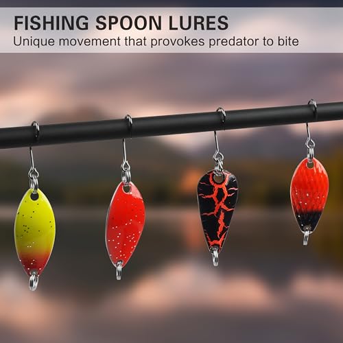 Trout Spoons Fishing Spoon Lure Set Single Hook Trout Lures Hard Metal Trout Baits Mini Fishing Jig Spoon Lures for Perch Char Crappie - color: Type A ( 12pcs )