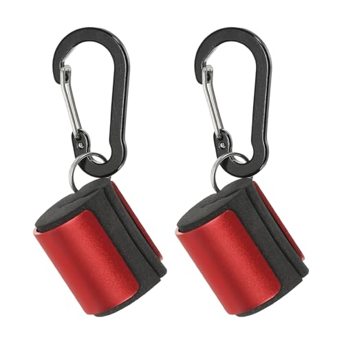 Fishing Rod Clips, Wearable Rod Holders with Keychain Portable Hand-Free - color: Red