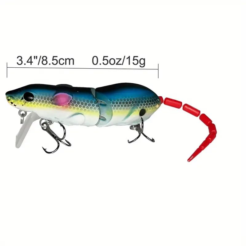 3Pcs Premium Topwater Mouse Fishing Lures - Realistic Bionic Rat Bait for Bass, Trout, Catfish, Pike, Perch - Freshwater & Saltwater Angling