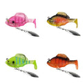 Paddle Tail Swimbaits Fishing Lures, Pre-Rigged Soft Bait with Spinner Blades & 3D Eyes, Weedless Hidden Hook for Bass Trout, Freshwater Saltwater Gear - color: B