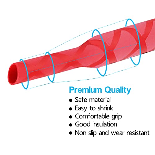 Heat Shrink Wrap Tubing Sleeve for Fishing Rod Grip Handle Cork X-Tube with Non-Slip Insulation Red (Diameter 30mm, Length 39in) - color: Red, size: Diamter:30mm Length:39in