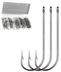 200Pcs Panfish Fishing Hooks Freshwater, Light Wire Crappie Hooks Straight Shank Aberdeen Hook for Bluegill Small Bass 5 Sizes Assorted 6# 4# 2# 1# 1/0