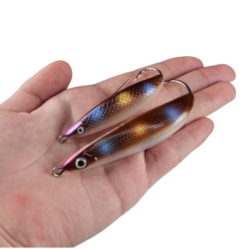 AMHDV Weedless Minnow Hard Lures Topwater Fishing Bait for Freshwater Saltwater (Pack of 5)