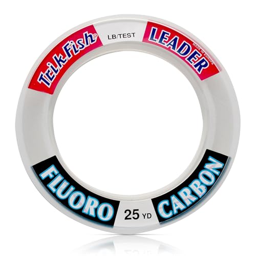 TrikFish Fluorocarbon Leader Fishing Line - Trik Fish Leader - Saltwater & Freshwater Fishing Line - Clear, Virtually Invisible - High Strength & Abrasion Resistance Lb Test - size: 25 Yards, style: 80lb Test