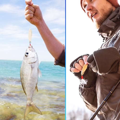 12Pcs Fishing Spoons Lures, Casting Spoon Treble Hooks 5g(3/16oz) 7g(1/4oz) 10g(3/8oz) 14g(1/2oz), Hard Metal Fishing Spoons for Trout Bass