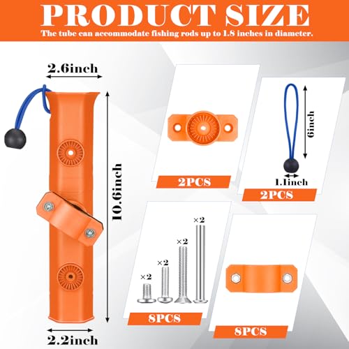 Seenelling Fishing Rod Holder for Bike Rack Pole Mount Rotatable Fishing Chair Pole Holders with Clamp for Boat Bicycle Motorcycle Kayak Cart - color: Orange