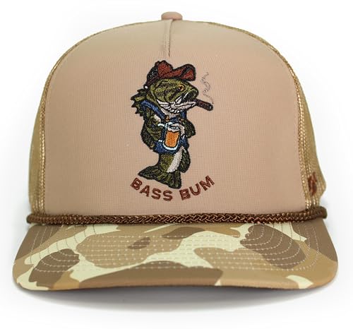 Paramount Outdoors Fly Fishing Hat Series Comfort Snap Snapback Cap for Men - color: Bass Bum