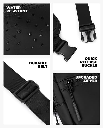 CHOLISS Small Sling Bag for Women and Men, Crossbody Bags Trendy Fanny Packs Chest Bag with Extended Strap - color: B01 Black