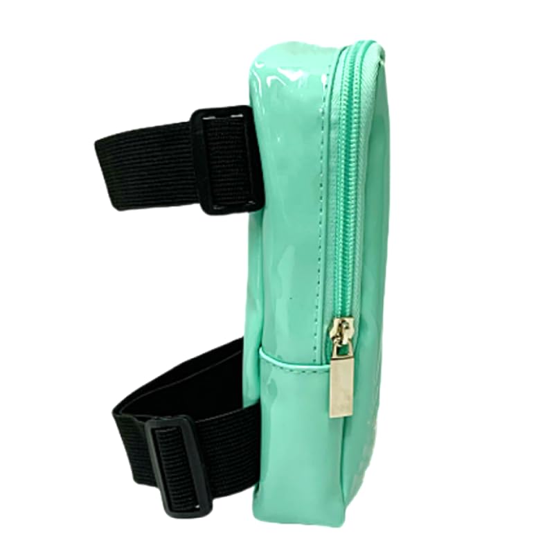 Glossy Thigh Bag | Carnival Leg Harness for Women | Outdoor Waist Pouch | J'ouvert Travel Leg Pack with Adjustable Straps | Mint Green - color: Mint Green