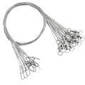 AMYSPORTS Stainless Steel Fishing Leader Saltwater Stainless Rigs Fishing Leader Lure Heavy Wire Fishing Leaders Steel White Nickel - size: #1 (9.8in-50lb) 20pcs