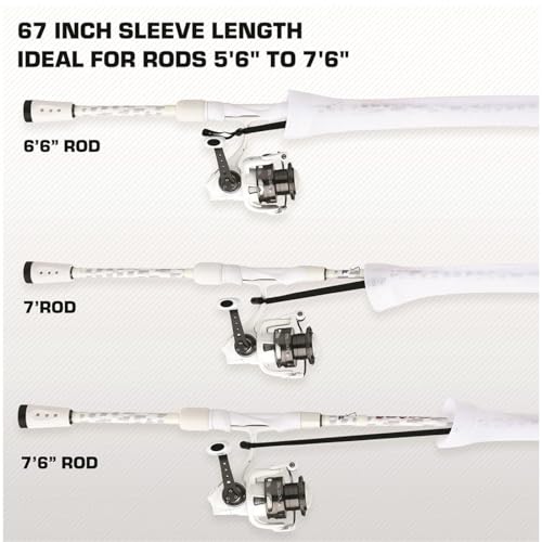 Abu Garcia® Premium Fishing Rod Sleeve, 67 in., Lightweight and Extremely Durable Woven Nylon PET Fishing Rod Cover, Reinforced Tip, Easy-Close Drawstring