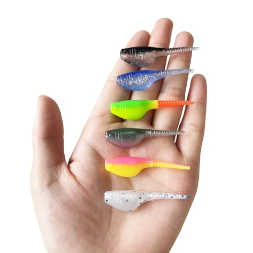 Crappie Lures Kit - Soft Plastic Lures for Trout, Bass, Panfish & Bluegill - 24 Packs - color: Blue