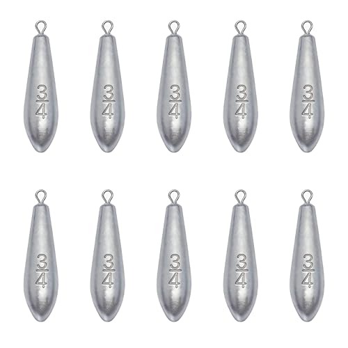 Drop Shot Fishing Weights Sinkers for Saltwater Freshwater Fishing - style: 3/4 Ounce-10pcs