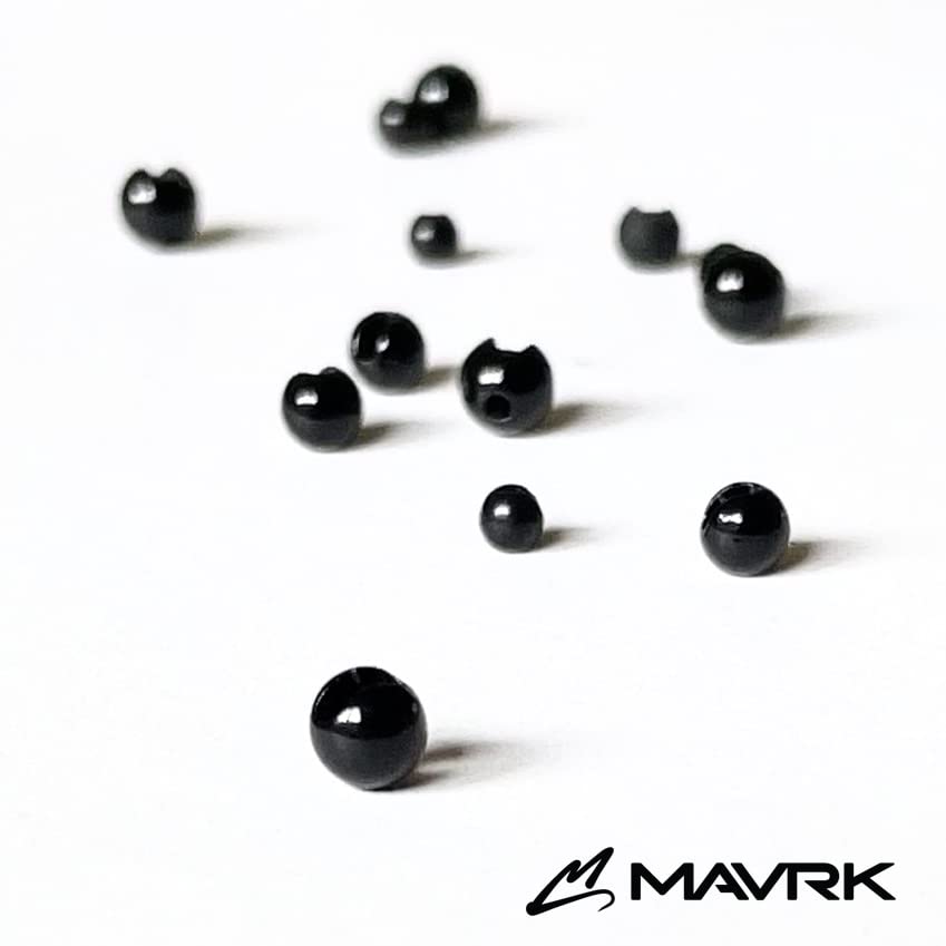 Mavrk Fly Fishing Slotted Tungsten Beads 25pc Refill Pack Euro Nymph Style Flies 5 Essential Colors Gold Silver Copper Black Chartreuse 4 Essential Sizes 4mm 3.5mm 3mm 2.5mm - color: Black, size: 3mm