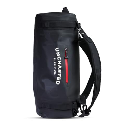 Uncharted Supply Co. The Vault Waterproof Duffel Bag - Airtight bag with Backpack Straps, Carry-On Size, Perfect for travel, boating, camping, recreation. (Black, 45L) - color: Black, size: 45L