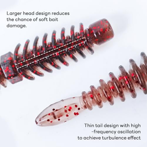 Ned Rig Jig Heads Finesse Worms Kit | Soft Plastic Worms Lure for Bass Fishing Swimbait Lures Weedless Jig Head Kit Fishing Gift for Men