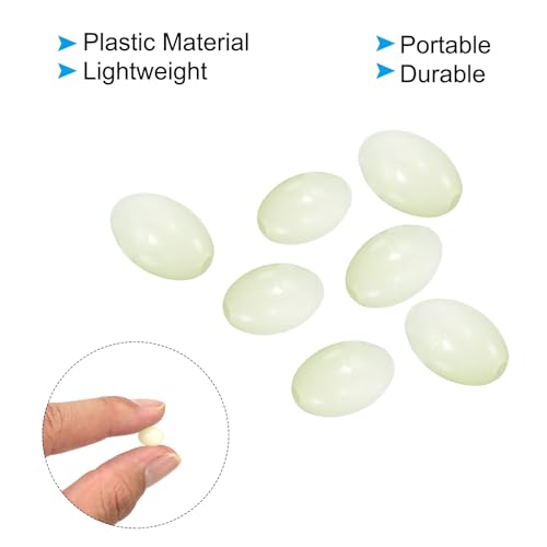 PATIKIL Glow Fishing Beads Plastic Oval Rubber Luminous Fishing Bait Eggs Rig Bead Tackle Lures Accessories with Box - color: White, size: 12x8mm