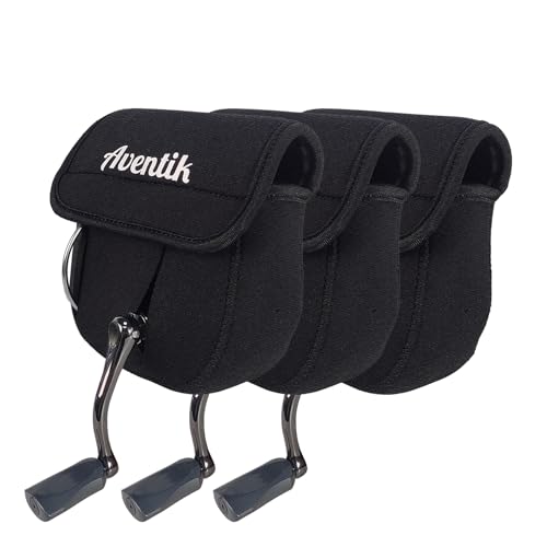 Aventik Fishing Spinning Reel Cover Pouch, Fishing Reel Protective Case, Compatible with 3000-7000 Series Spinning Reels Storage, 3 Sizes Choices (3 PACK, S(UP to 3000)) - style: 3pack-s(up to 3000)
