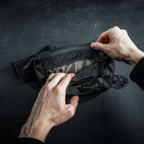 Eberlestock Bando Bag - Tactical Men's Fanny Pack w/Adjustable Waist Belt, Zippered Pockets, Compact Lightweight Belt Bag - color: Green / Black, size: Standard