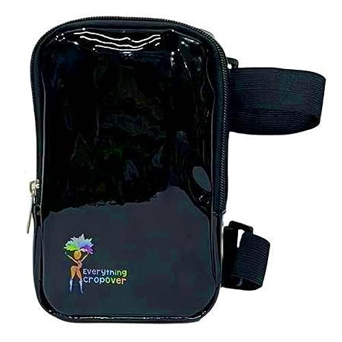 Holographic Thigh Bag | Leg Harness for Women | Outdoor Waist Pouch | Carnival Hiking Travel Fanny Pack with Adjustable Straps | Black Gloss - color: Black Glossy