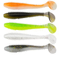 Paddle Tail Swimbaits 2 and 3 Inch Two-Tone Color Swim Baits 20/40 Pcs Fishing Worms with 5 Color Soft Plastic Bass Lure Baits
