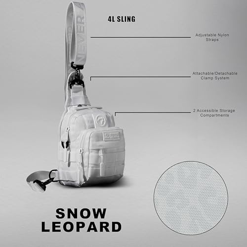 WOLFpak 4L Mini Tactical Sling Bag (Snow Leopard) Compact Crossbody Backpack for Gym, Travel & EDC | Tactical Shoulder Bag with Multiple Pockets – Lightweight, Durable Sling Pack for Men & Women - color: Snow Leopard