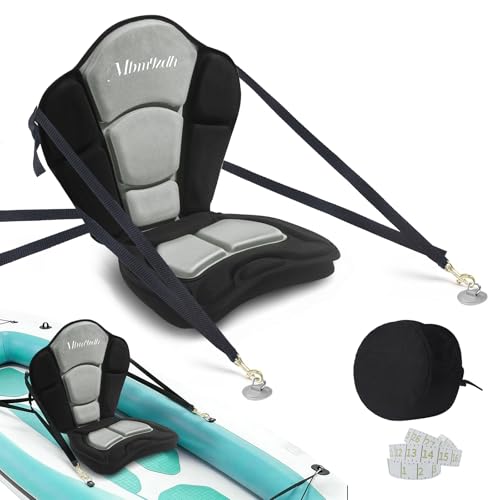 Thickened Kayak Seat,Kayak Seats with Back Support– Cushioned Canoe Backrest with Sit-On-Top Design, Padded Back Support for SUP Paddle Boards, Rafting, Fishing - color: Grey, size: 1 Pcs