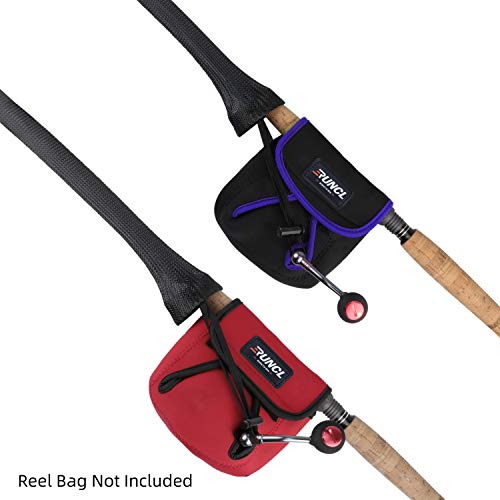 RUNCL Fishing Rod Sleeves & Reel Bags, Spinning/Casting Rod Socks & Spinning/Baitcasting Reel Covers - Protection Solution, Space Saver, Perfect Storage - Fishing Pole Sleeves & Reel Pouch (2 Pack) - color: Spinning Rod Sleeves*2pcs,(Black)