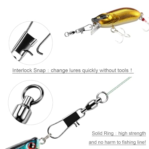AMYSPORTS Steel Stainless Snap Swivels Saltwater Ball Bearing Fishing Swivel Lure Connector Barrel Swivels Fishing Tackle Black Nickel - size: size1 (23.7lb) 50 pcs
