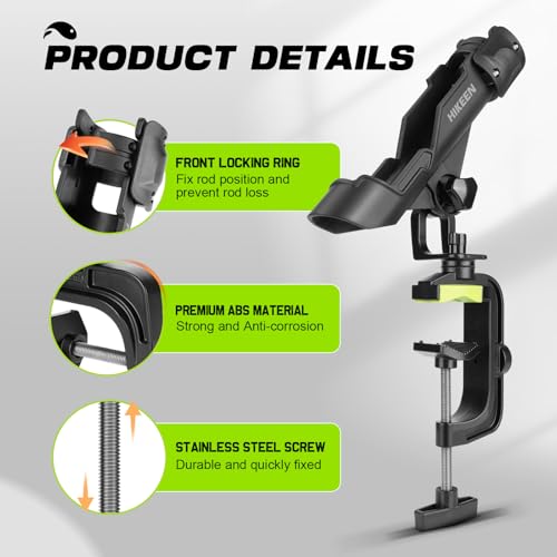 Fishing Rod Holders for Boat, Upgraded Fishing Pole Holders with Enlarge Clamp for Most Rod, Adjustable Fishing Rod Rack Fit Round/Square Tubes - style: 1pack