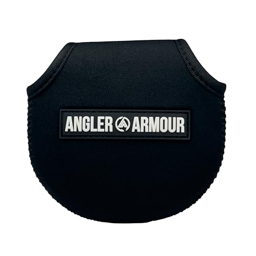 Angler Armour Baitcast Reel Cover | Baitcaster Sleeve | Fishing Reel Pouch | Low Profile Baitcasting Reel Protector | Neoprene Reel Case | 50 100 200 Series Baitcast Covers - color: Black