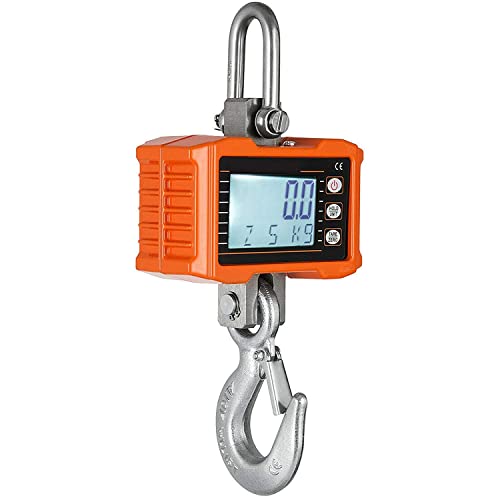 Crane Scale 1000KG 2200LBS Heavy Duty Hanging Scale Digital Crane Scale with Backlit LED Display for Farm Hunting Construction Factory Measuring Tool