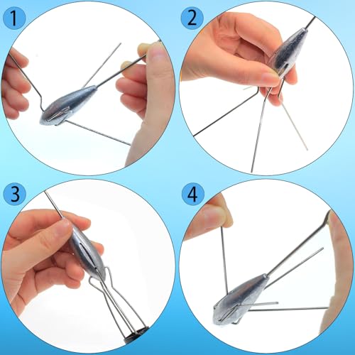 5 Pcs Sputnik Sinker Fishing Weights Lead Surfing Casting Spider Sinkers Long Tail Fishing Equipment for Catfish Saltwater Beach Sand Ocean - size: 3oz - 5pcs