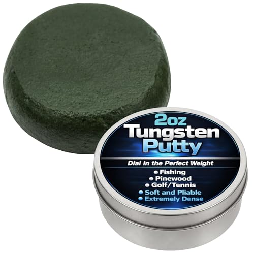 Reaction Tackle Tungsten Putty - Moldable Reusable Weight for Precision Weighting of Pinewood Derby Cars, Golf Clubs, Tennis Rackets, Fly Fishing Leaders and Fishing Rigs - 2 Oz (60g) - color: Green