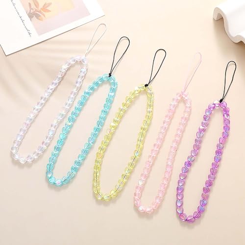 Beaded Phone Lanyard Wrist Strap Phone Charms Fixed Beads Pearl Chain - color: PC-ryj-4