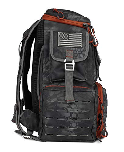 Ego Kryptek Tactical Tackle Box Backpack, Durable Fishing Tool Bag, 1000D Nylon Fabric with PVC Back, Water-Resistant, Multiple Storage Pockets, Laser-Cut Molle Loops, Includes 4 Tackle Trays - color: Typhon, size: Backpack - Regular