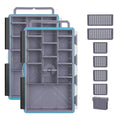 Gonex Fishing Tackle Boxes, 2-Pack Waterproof 3600 Tackle Trays with Adjustable Dividers, Portable Clear Plastic Tackle Organizers with DIY Dividers for Lures, Hooks, Bass Gear, Gray - size: 2pcs 3600 (10.9x7.3x1.7inch)