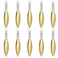 Alwonder 10 Pack Spinner Blades with Ball Bearing Swivels Tail Spinner Spinnerbait Lure Making Supplies Bass Lures Soft Lures - color: #3.5 Willow Blades, Gold, 10pcs