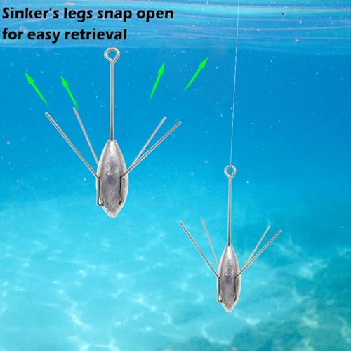 5 Pcs Sputnik Sinker Fishing Weights Lead Surfing Casting Spider Sinkers Long Tail Fishing Equipment for Catfish Saltwater Beach Sand Ocean - size: 6oz - 5pcs