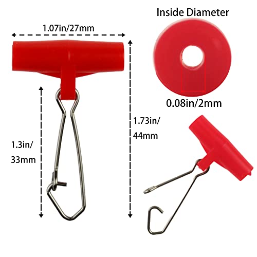 Fishing Line Sinker Slides,40 Pack Duo Lock Snaps Fishing Line Slider Sinker Weight Connectors Saltwater Freshwater - color: L Red Hook Snap