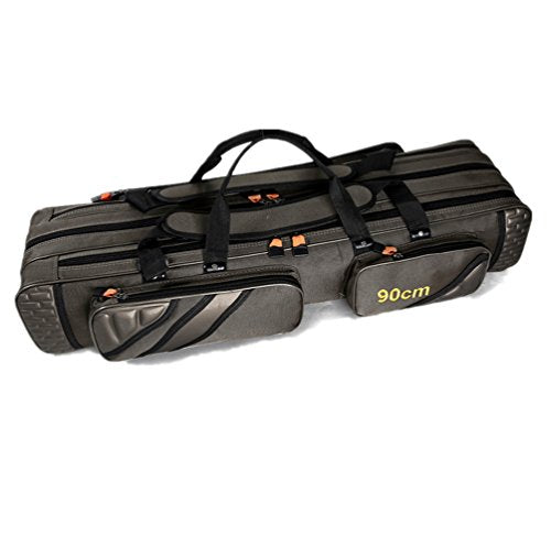 3 Layers Portable Folding Fishing Rod Carrier Reel Case Bags Fish Pole Tools Storage Bag Case Pro Gear Tackle (3 layers/90cm(35.4inch)) - size: 3 layers/90cm(35.4inch)