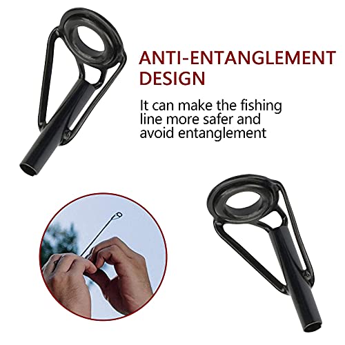 Fishing Rod Tip Repair Kit 40 Pcs Pole Eyelet Replacement Ceramic Guides Rings Mixed Size