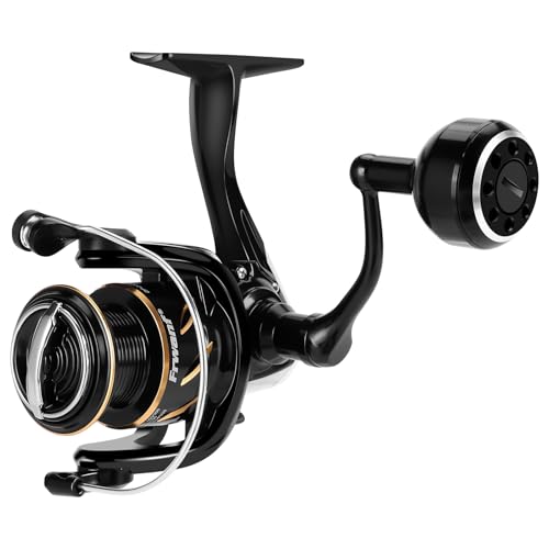 New DF Spinning Reel Saltwater Freshwater Fishing Reel Shallow Aluminum Spool, 5.2:1 Gear Ratio, Upgraded Copper Gears, Metal Handle Knob, Smooth Bearings - size: 5000, style: Deep Line Cup