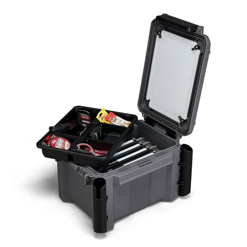 Plano GoNow Freshwater Fish Kit, Waterproof Field Box with Rod Holders, Cutting Board, 4 StowAway 3700 Boxes, Modular Storage Organizer, Charcoal - color: Charcoal, style: Fish Kit