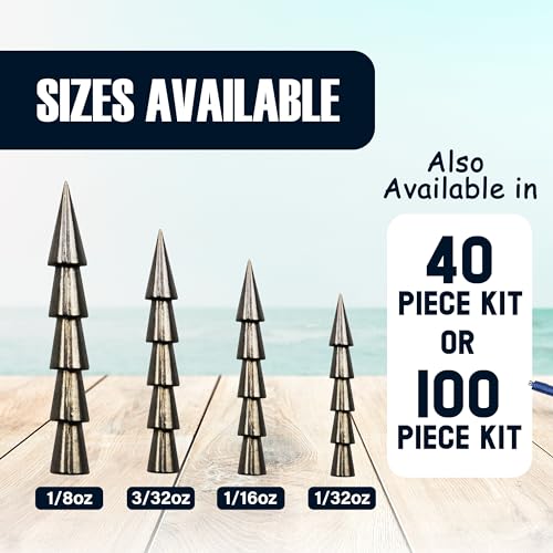Reaction Tackle Tungsten Nail Weights for Bass Fishing - Insert Sinkers for Wacky Rig, Neko Rig and Soft Plastic Lures - Freshwater and Saltwater - 25-Pack - size: 40 Piece Kit