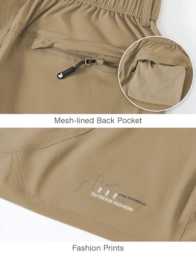 Rdruko Women's Hiking Pants Lightweight Quick Dry Water Resistant Outdoor Travel Fishing Pants with Pockets - color: Khaki, size: XX-Large