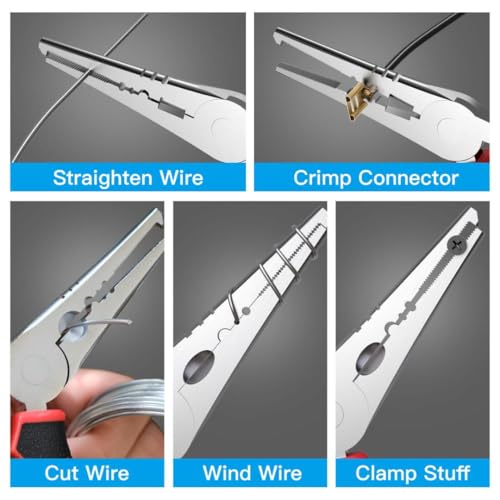 SNAIL TRAIL 7'' Fishing Pliers, Angled Head Split Ring Pliers, Auto-Open by Magnets, Corrosion Resistant Fish Hook Remover, Saltwater Crimping Shot & Wire Cutter Tool - style: Pliers
